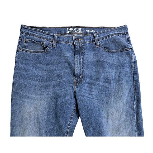Levi’s Mens 38x32 Blue Jeans Straight Fit Pants Denim Faded Distressed - Picture 2 of 11